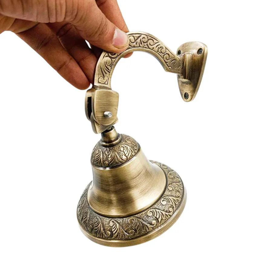 Bell brass Antique finish 7inch for mantap decorative bells (pack of 1pc)  door bell (1265)
