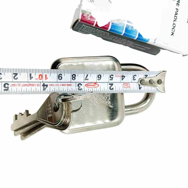 Godrej square padlock 8153 stainless steel body 4keys (65mm)1 year warranty (1351)
