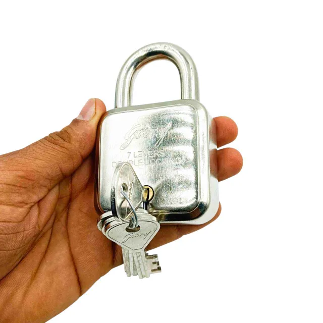 Godrej square padlock 8153 stainless steel body 4keys (65mm)1 year warranty (1351)