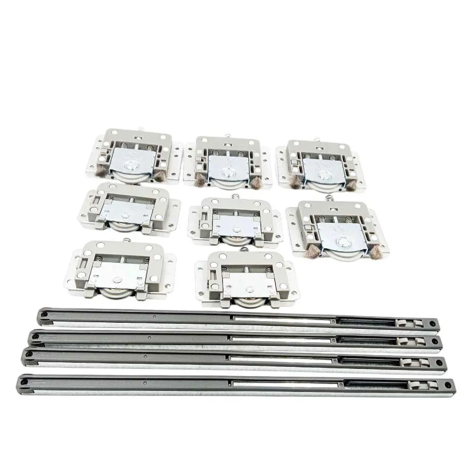 Full set Sliding wardrobe double slim track for 2doors 6,8,12 feet with 8pcs wheel and 4pc soft closer 1 year warrenty (1376)