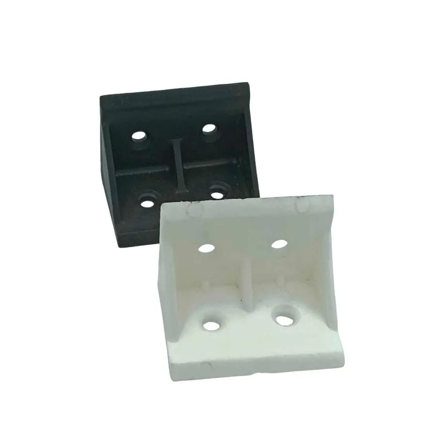 PVC L Clamp Corner Bracket 90° Joint Clamp | Heavy Nylon White/Black | 4-Hole Fixing(1149)