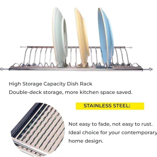  Folding GTPT Dish Plate Rack Drainer tray for Kitchen Stainless Steel full set 600mm,700mm,800mm,900mm 5 years guareenty (2765)