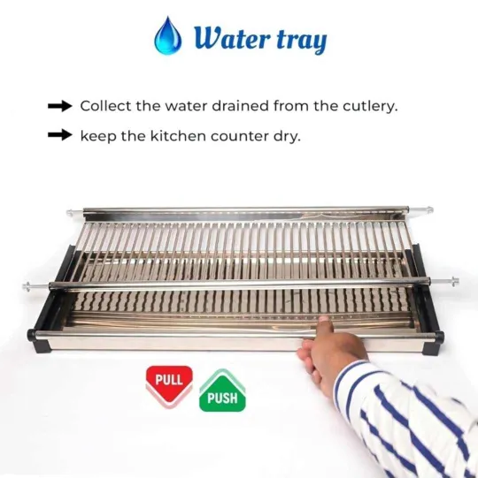  Folding GTPT Dish Plate Rack Drainer tray for Kitchen Stainless Steel full set 600mm,700mm,800mm,900mm 5 years guareenty (2765)