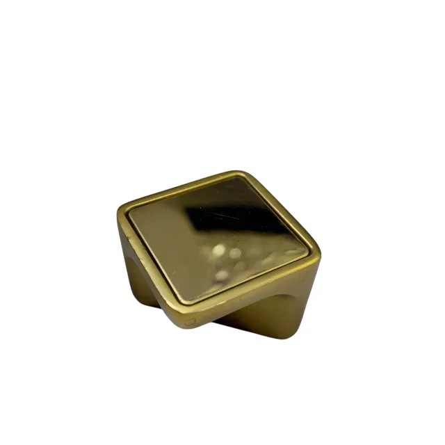 Drawer knob cabinet pulls mirror gold finish 25mm (1")  square D-235 (1573)