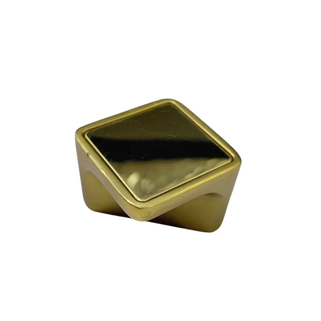 Drawer knob cabinet pulls mirror gold finish 25mm (1")  square D-235 (1573)