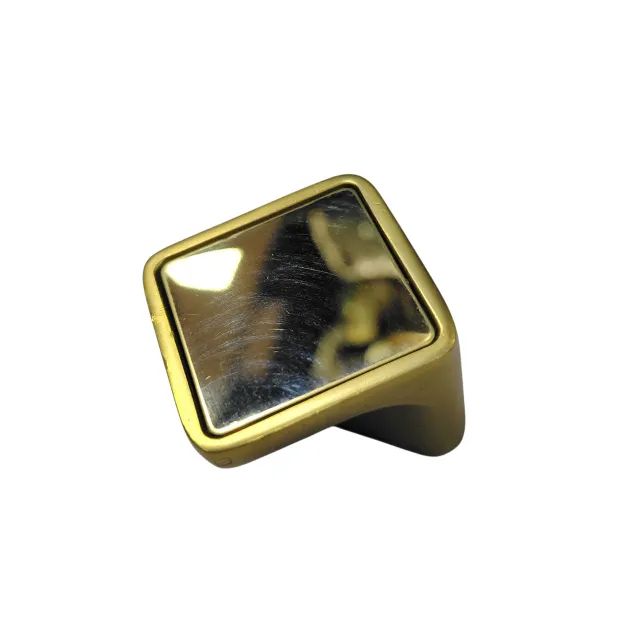 Drawer knob cabinet pulls mirror gold finish 25mm (1")  square D-235 (1573)