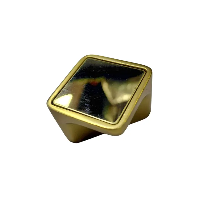 Drawer knob cabinet pulls mirror gold finish 25mm (1")  square D-235 (1573)