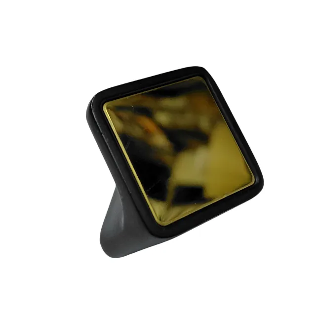 Drawer knob cabinet pulls mirror gold with black 25mm (1") square D-235 (1580)