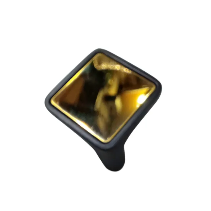 Drawer knob cabinet pulls mirror gold with black 25mm (1") square D-235 (1580)