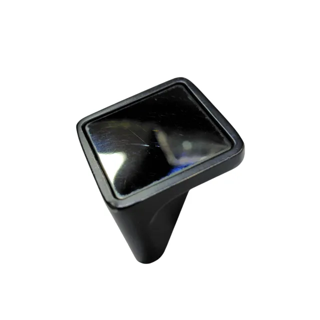 Drawer knob cabinet pulls mirror black finish 25mm square (1") D-235 (1578)