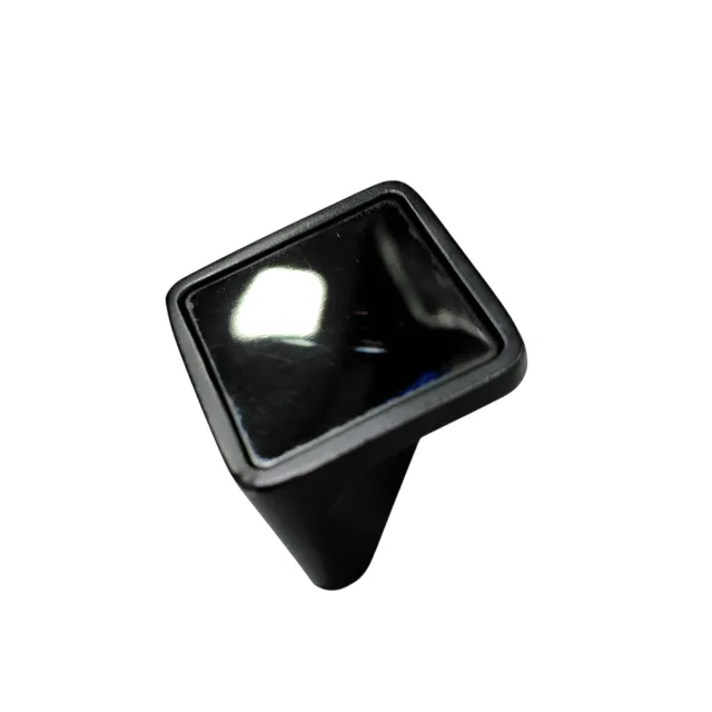 Drawer knob cabinet pulls mirror black finish 25mm square (1") D-235 (1578)