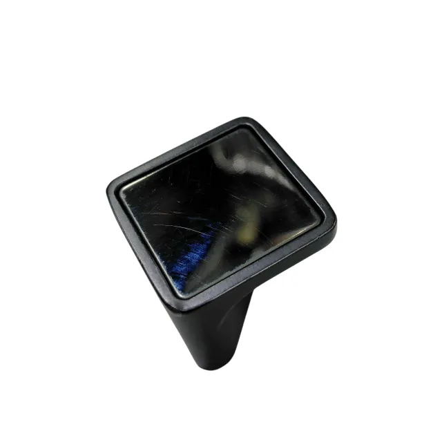 Drawer knob cabinet pulls mirror black finish 25mm square (1") D-235 (1578)