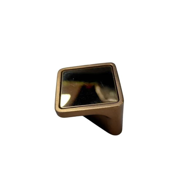 Drawer knob cabinet pulls square mirror Rosegold finish 25mm (1") D-235 (1579)