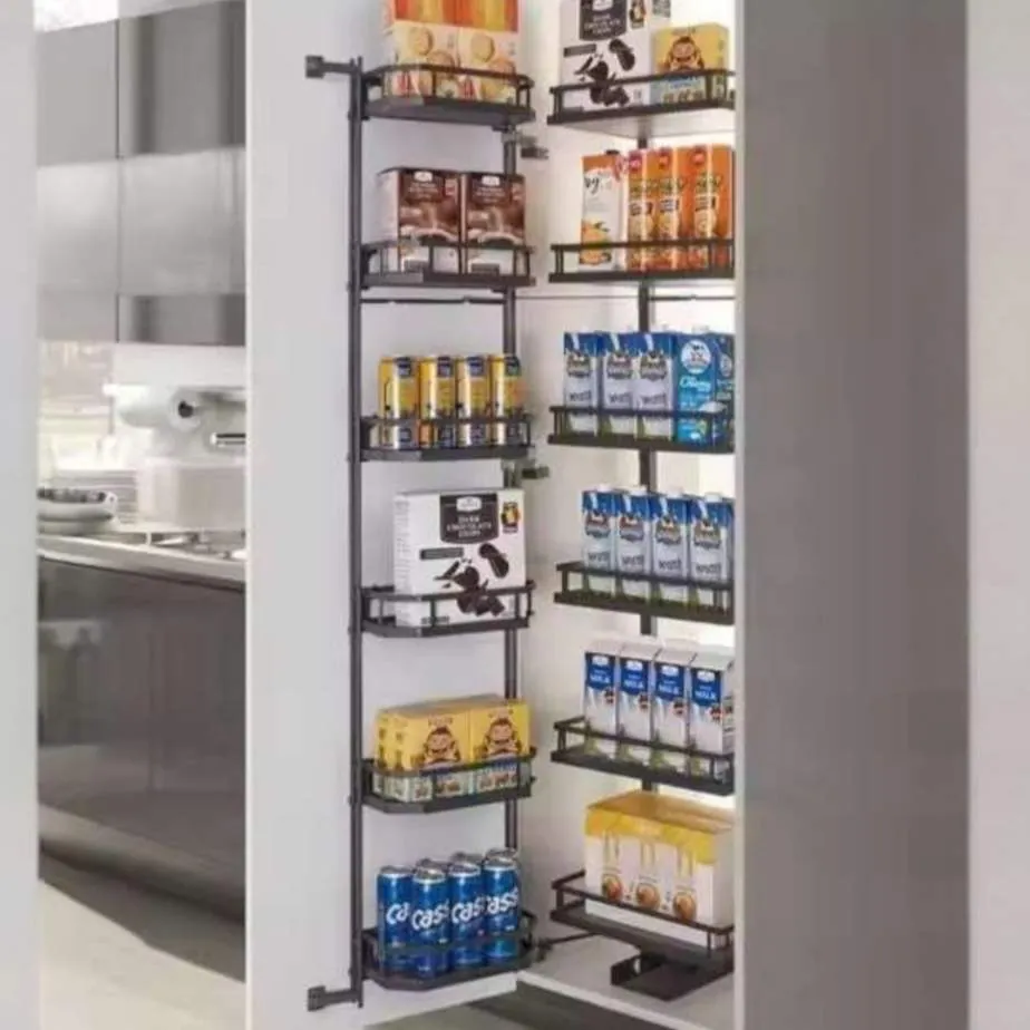 Pantry tall Unit Storage System grey flatline sheet base 6ft softclose (Cabinet Width 450mm 12 Baskets) premium 5 years warrenty (2788)