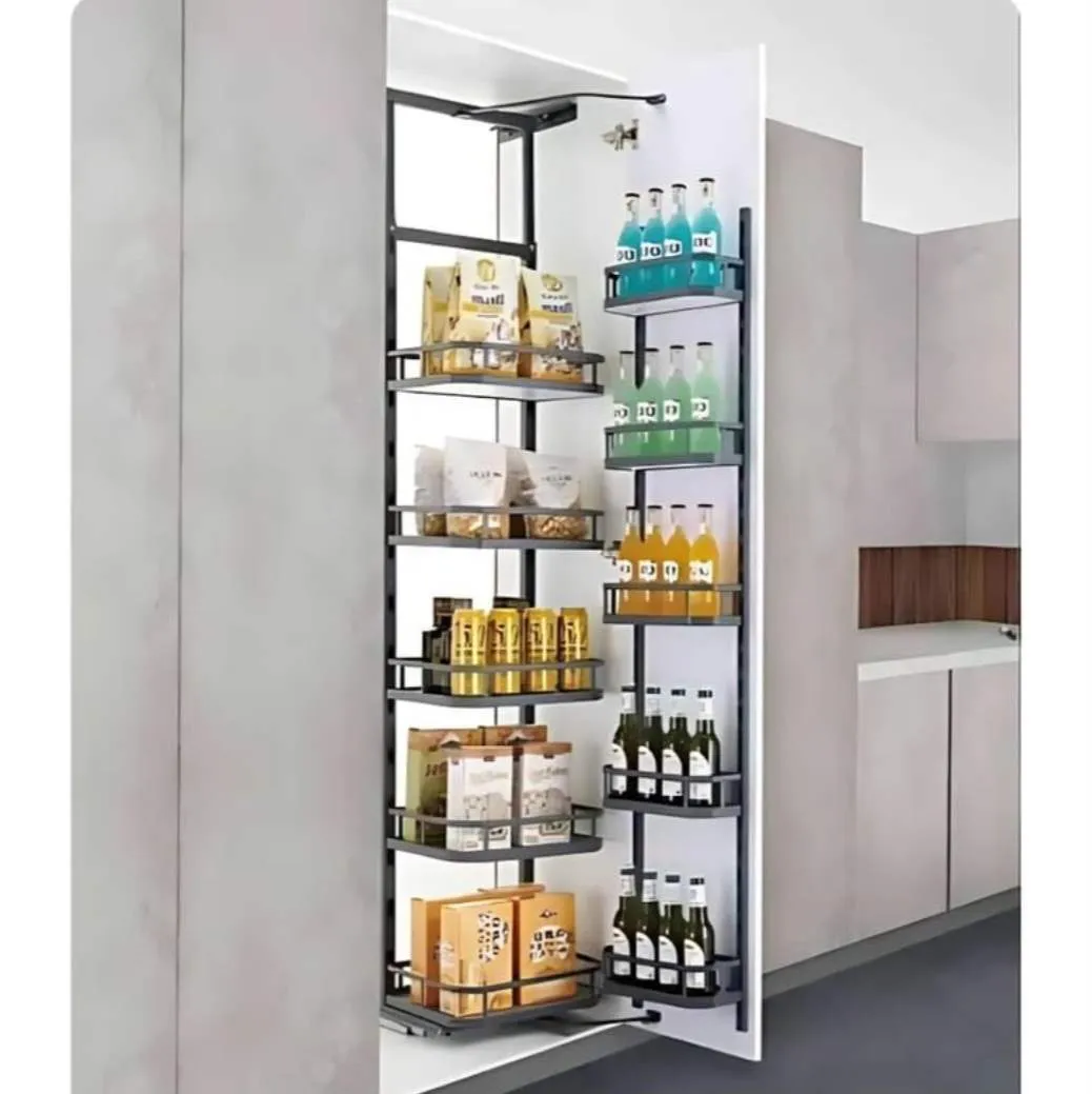 Pantry tall Unit Storage System grey flatline sheet base 6ft softclose (Cabinet Width 450mm 12 Baskets) premium 5 years warrenty (2788)
