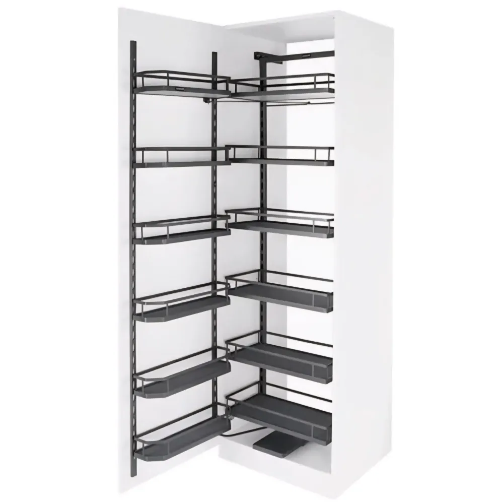 Pantry tall Unit Storage System grey flatline sheet base 6ft softclose (Cabinet Width 450mm 12 Baskets) premium 5 years warrenty (2788)