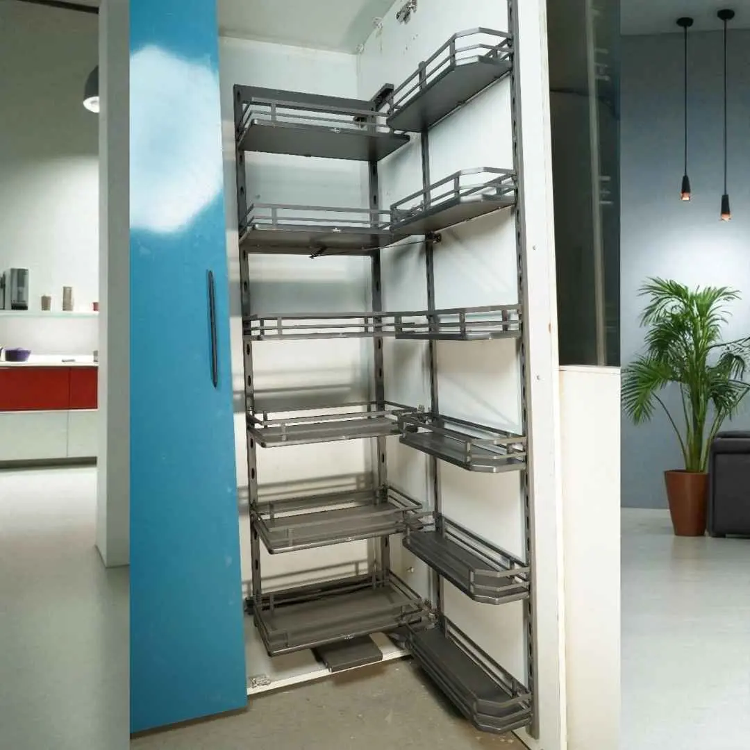 Pantry tall Unit Storage System grey flatline sheet base 6ft softclose (Cabinet Width 450mm 12 Baskets) premium 5 years warrenty (2788)