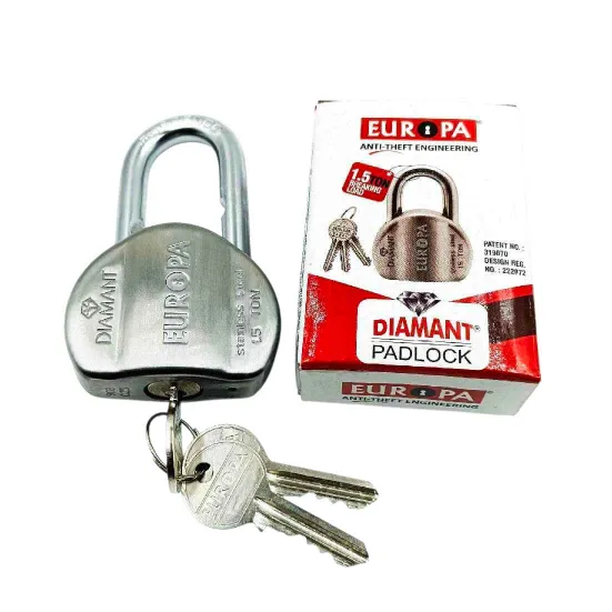 Europa Diamant padlock L158ss 58mm 7years warrenty stainless steel 3keys (1349)
