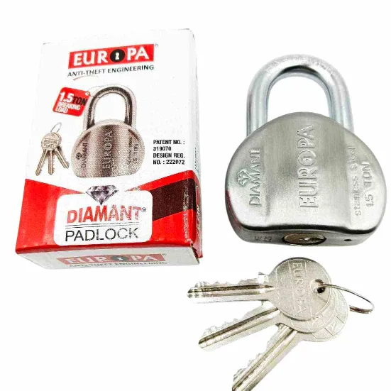 Europa Diamant padlock L158ss 58mm 7years warrenty stainless steel 3keys (1349)
