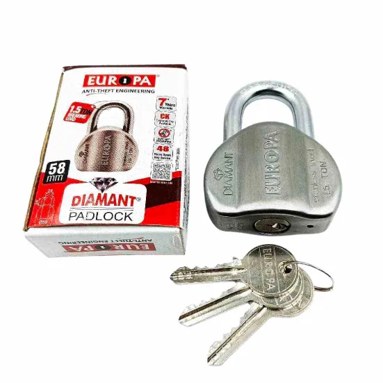 Europa Diamant padlock L158ss 58mm 7years warrenty stainless steel 3keys (1349)