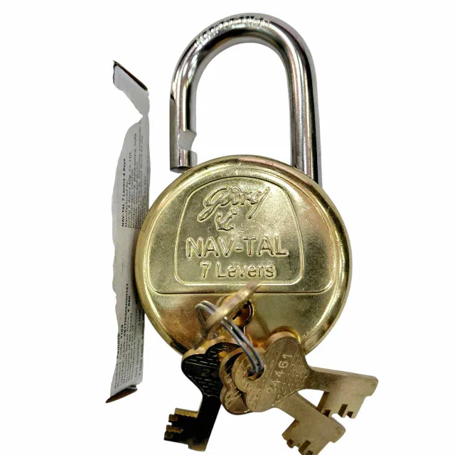 Brass padlock godrej NAVTAL 7lever 7169 4keys 1 year warrenty (1519)