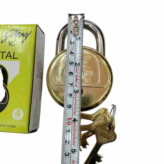 Brass padlock godrej NAVTAL 7lever 7169 4keys 1 year warrenty (1519)