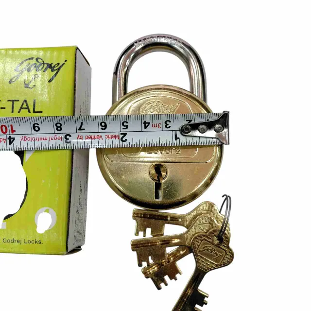 Brass padlock godrej NAVTAL 7lever 7169 4keys 1 year warrenty (1519)