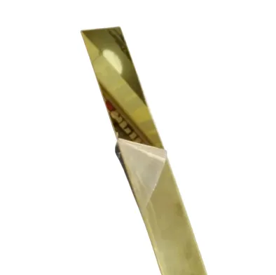 Self adhevise flat strip pvd gold 8mm to 50mm width 5mtr roll (16feet length) flat patti for decoration furniture highlighters (1275)