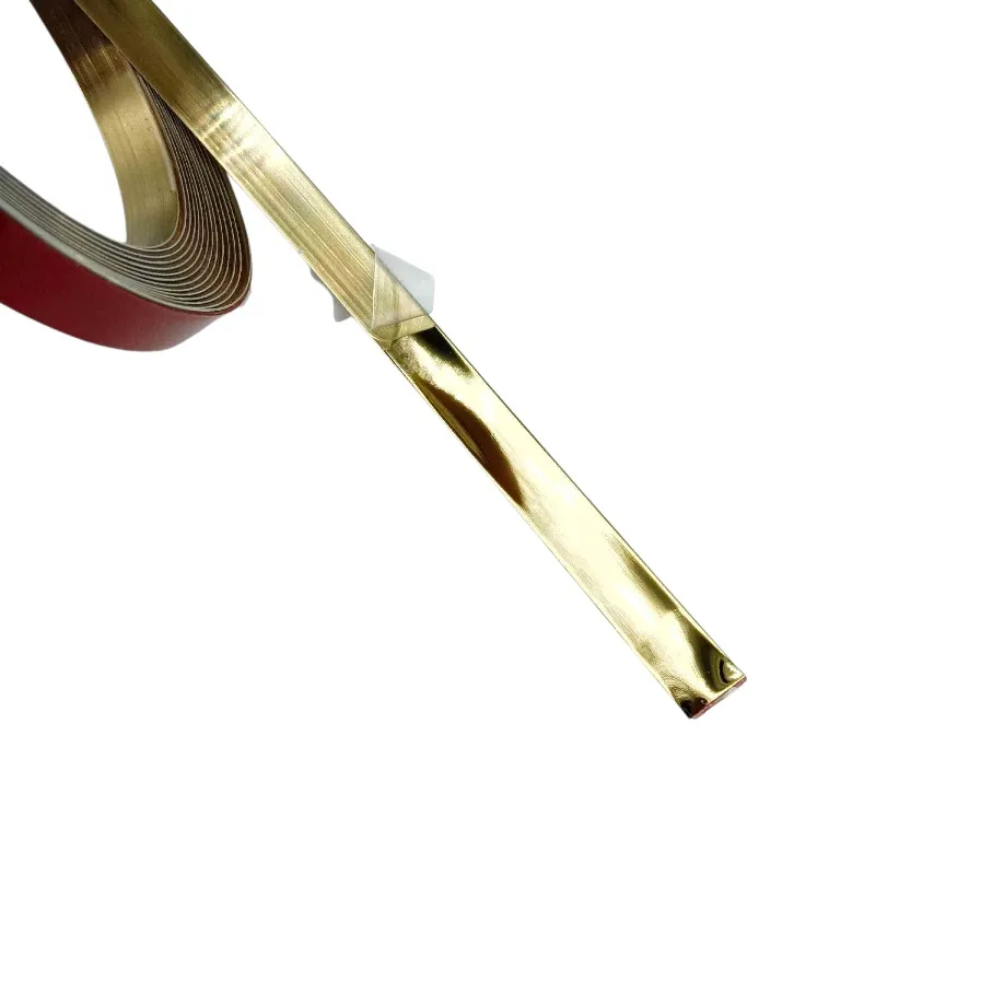 Self adhevise flat strip pvd gold 8mm to 50mm width 5mtr roll (16feet length) flat patti for decoration furniture highlighters (1275)