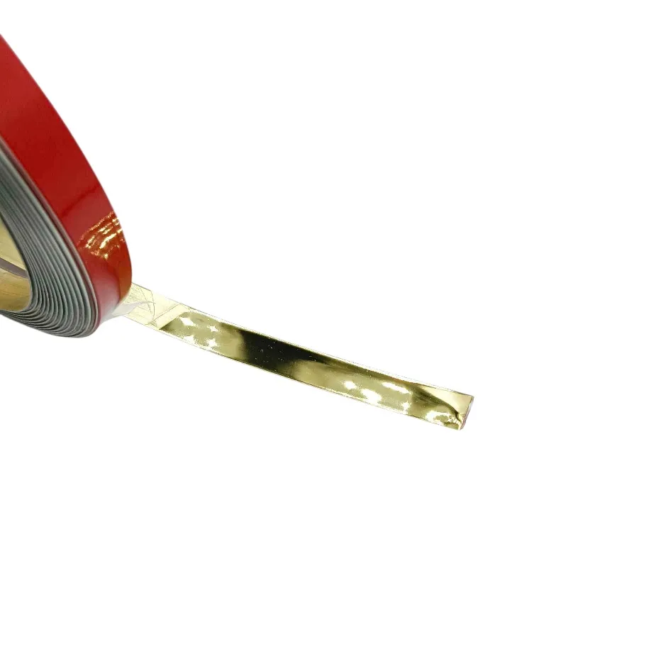 Self adhevise flat strip pvd gold 8mm to 50mm width 5mtr roll (16feet length) flat patti for decoration furniture highlighters (1275)