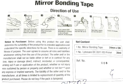 Lohman Double side mirror bonding tape 24mm 5mtr length multy use (1257)