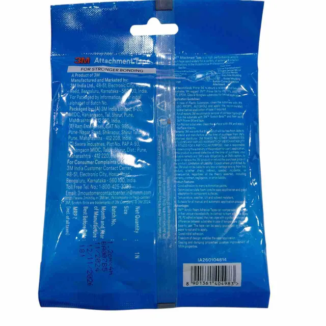 3M Double Side Red High Bond attachment Tape 12mm x 4 Meter – Multipurpose  Acrylic Foam Tape multi use (1256)