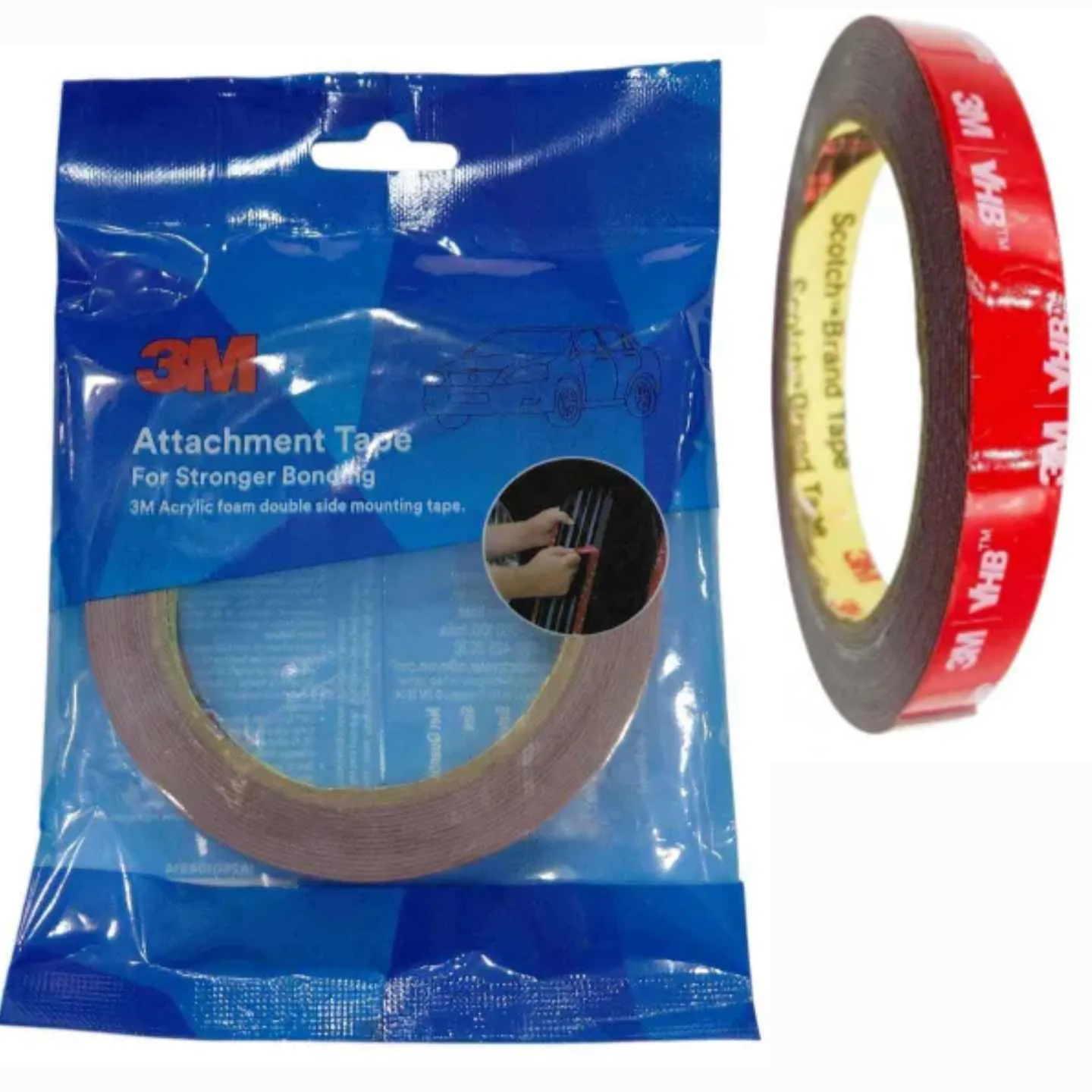 3M Double Side Red High Bond attachment Tape 12mm x 4 Meter – Multipurpose  Acrylic Foam Tape multi use (1256)