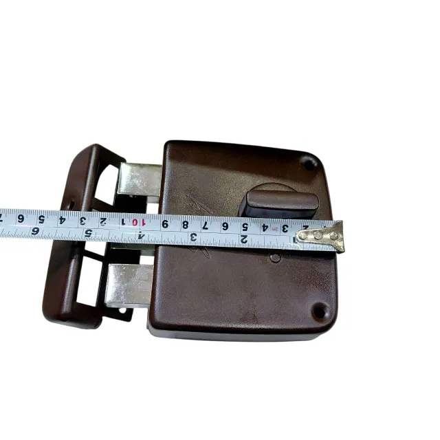 Godrej maindoor lock tribolt compact 4517 mini tribolt 3 deadbolt 1ck brown finish 5 years warranty rimlock (2800)