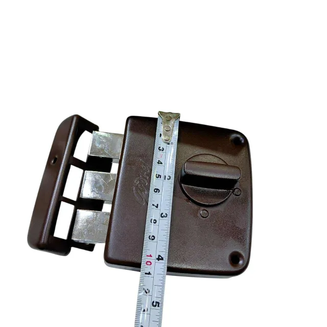 Godrej maindoor lock tribolt compact 4517 mini tribolt 3 deadbolt 1ck brown finish 5 years warranty rimlock (2800)