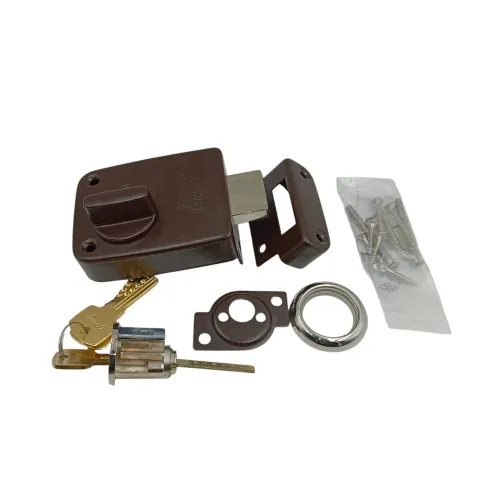 Godrej maindoor lock 7311 mini deadbolt 1ck brown finish 5 years warranty rimlock (2526)