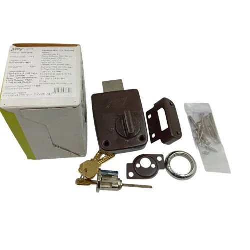 Godrej maindoor lock 7311 mini deadbolt 1ck brown finish 5 years warranty rimlock (2526)