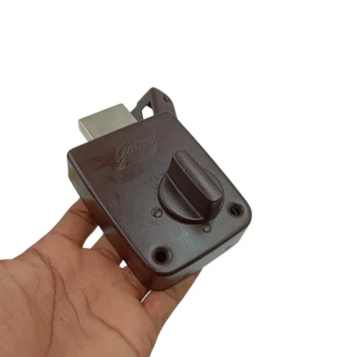 Godrej maindoor lock 7311 mini deadbolt 1ck brown finish 5 years warranty rimlock (2526)