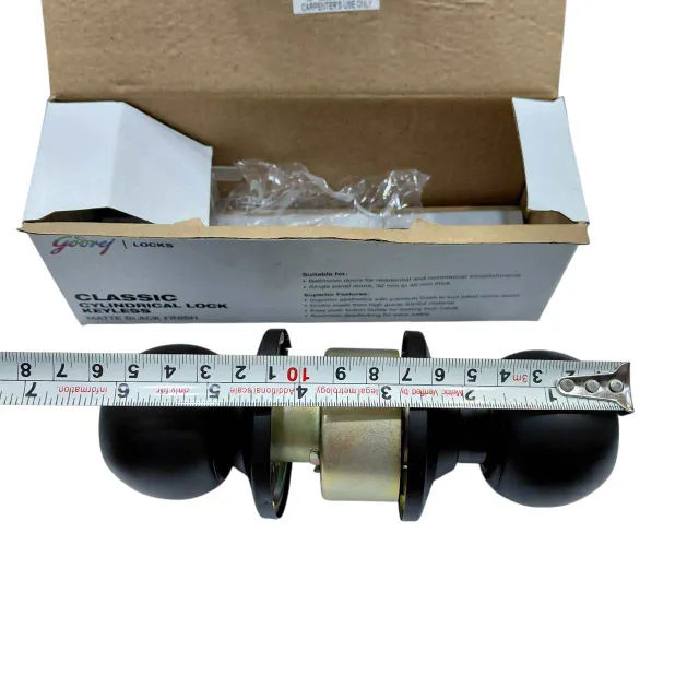 Godrej Cylindrical lock black 5838 for bathroom (without key) 2years warrenty (60mm latch) (2801)