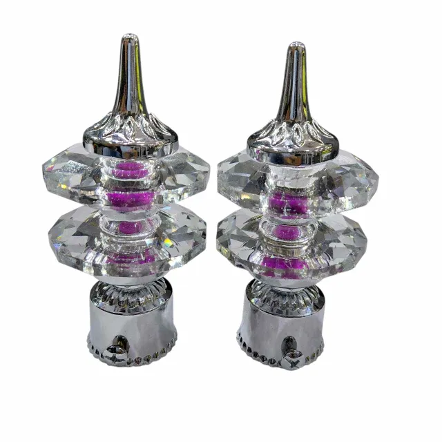 Curtain bracket steel crome finish with double crystal glass diamond model (pack of 2pc bracket only) D-9067 (2819)