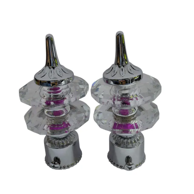 Curtain bracket steel crome finish with double crystal glass diamond model (pack of 2pc bracket only) D-9067 (2819)