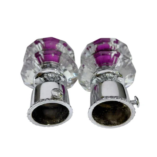 Curtain bracket steel crome finish with double crystal glass diamond model (pack of 2pc bracket only) D-9067 (2819)