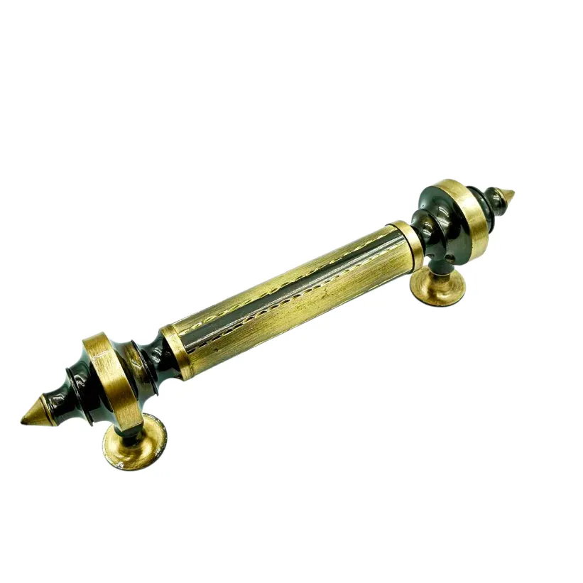 Maindoor handle 8 inch brass antique round P-06 himon pipe handle (1404)