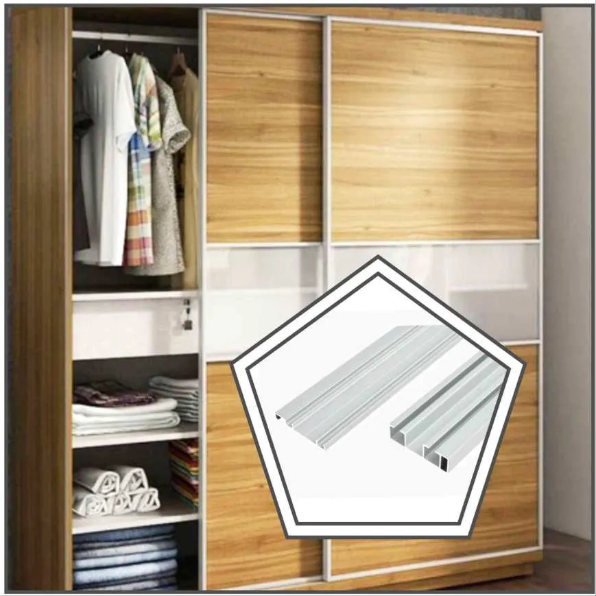 Sliding wardrobe double slim track for 2doors 8ft ,12ft only track (1266)