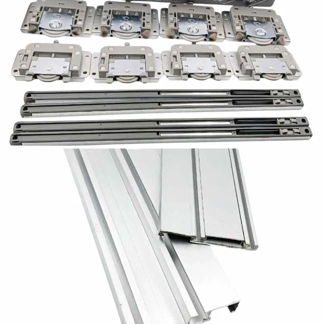 Full set Sliding wardrobe double slim track for 2doors 6,8,12 feet with 8pcs wheel and 4pc soft closer 1 year warrenty (1376)