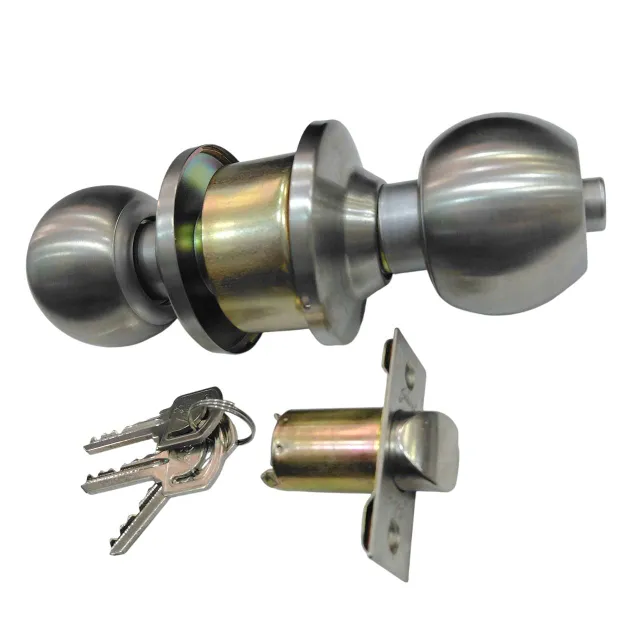 Cylindrical lock keyed godrej 5808 stainless steel for bedroom (with key) 2years warrenty (60mm latch) (1352)