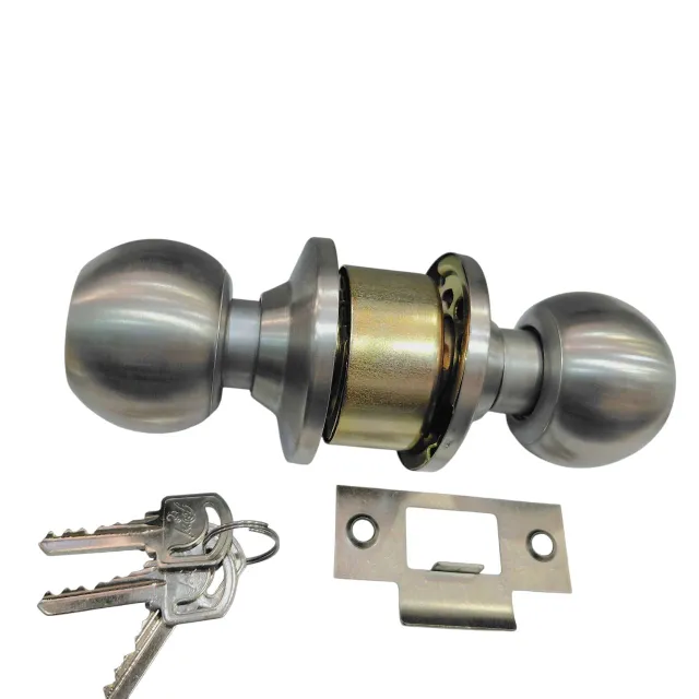 Cylindrical lock keyed godrej 5808 stainless steel for bedroom (with key) 2years warrenty (60mm latch) (1352)