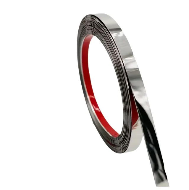 Self Adhesive PVD Steel Finish Flat Strips 8mm to 50mm | 8 Feet length Decorative Patti for Furniture &amp; Interiors (1277)