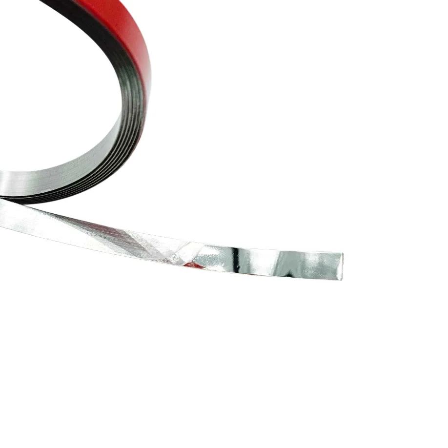 Self Adhesive PVD Steel Finish Flat Strips 8mm to 50mm | 8 Feet length Decorative Patti for Furniture &amp; Interiors (1277)