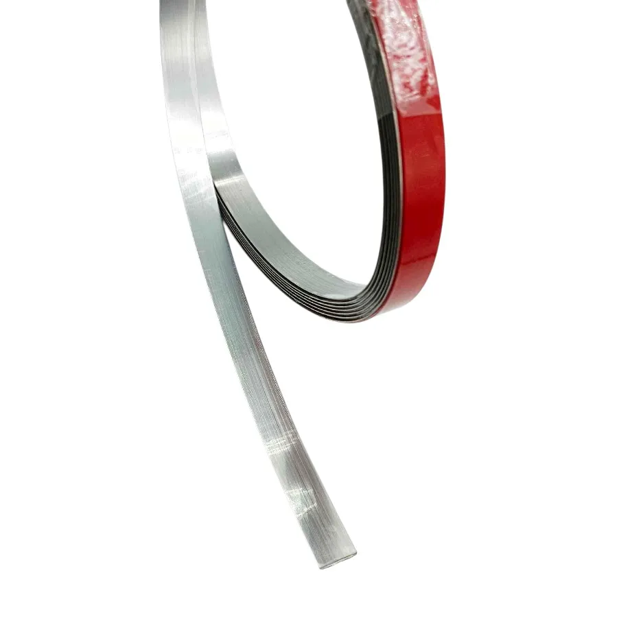 Self Adhesive PVD Steel Finish Flat Strips 8mm to 50mm | 8 Feet length Decorative Patti for Furniture &amp; Interiors (1277)